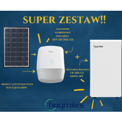 Zestaw panele 10kW+ falownik hybrydowy 10kW+bateria 16kWh Hoymiles